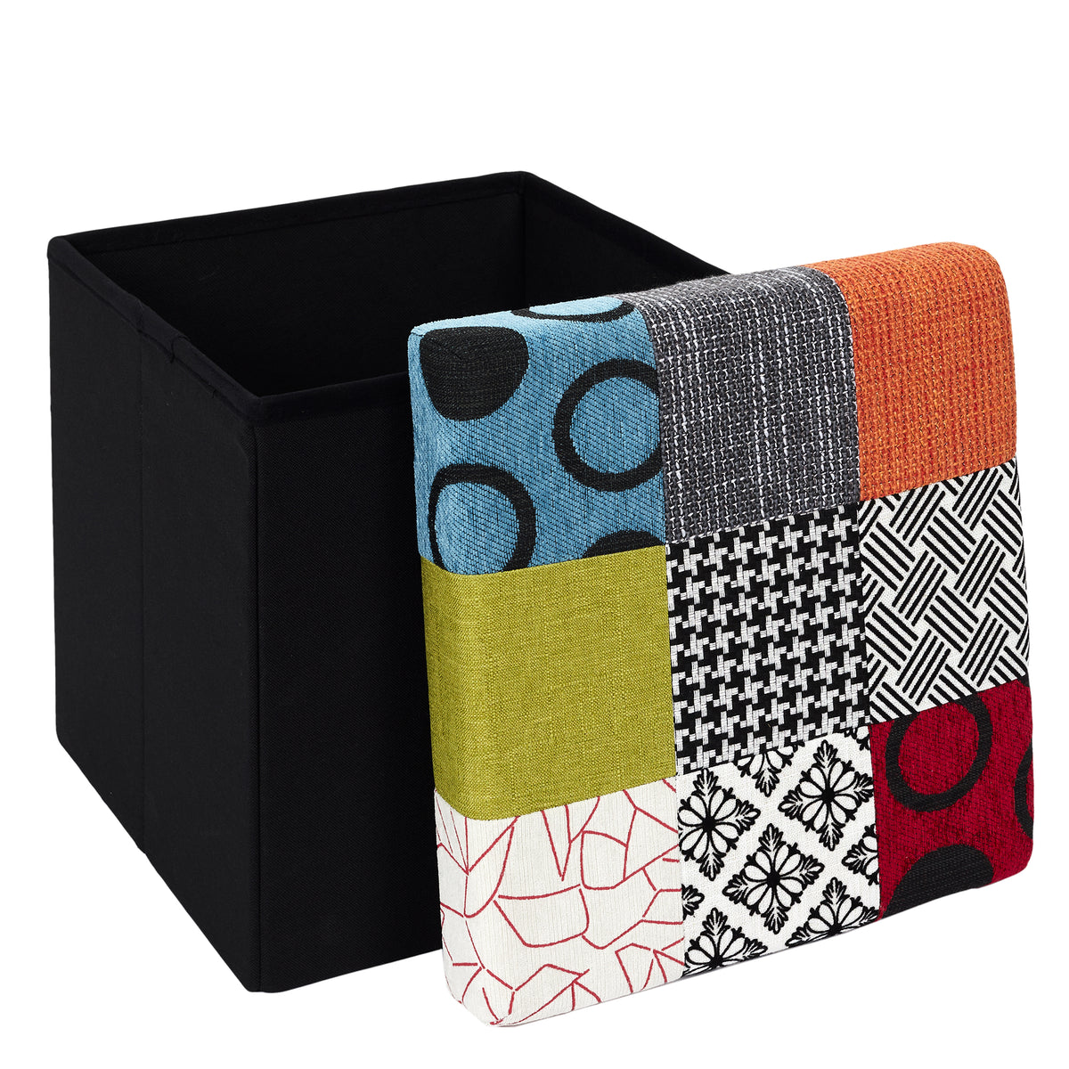 COFFRE POUF PLIABLE PATCHWORK