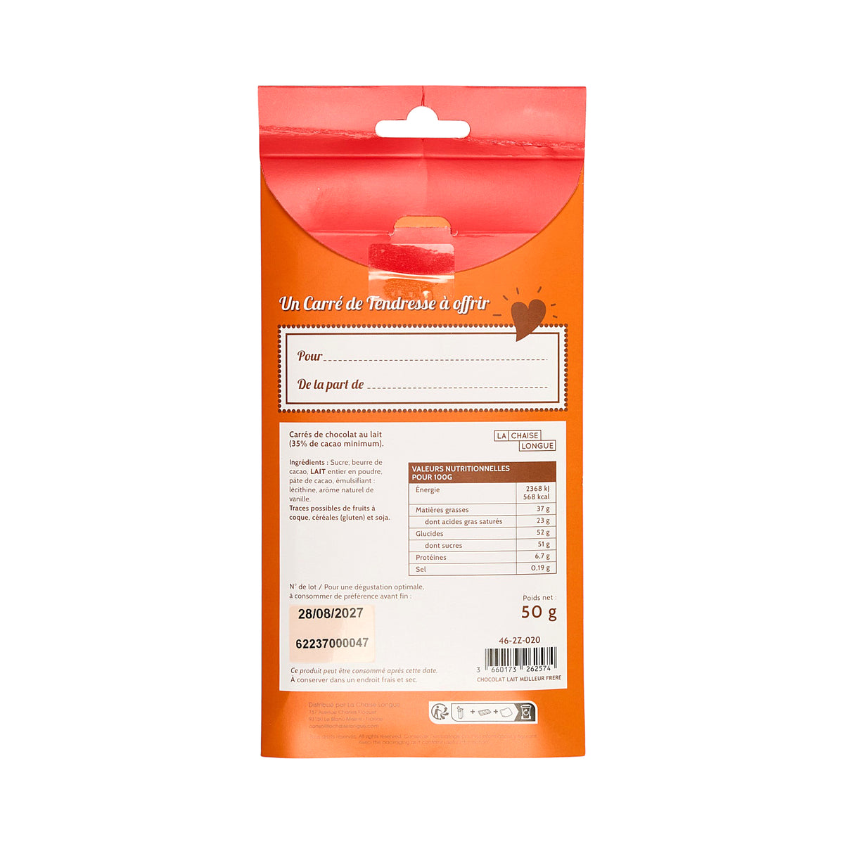 CARRES DE CHOCOLAT LAIT MEILLEUR FRERE
