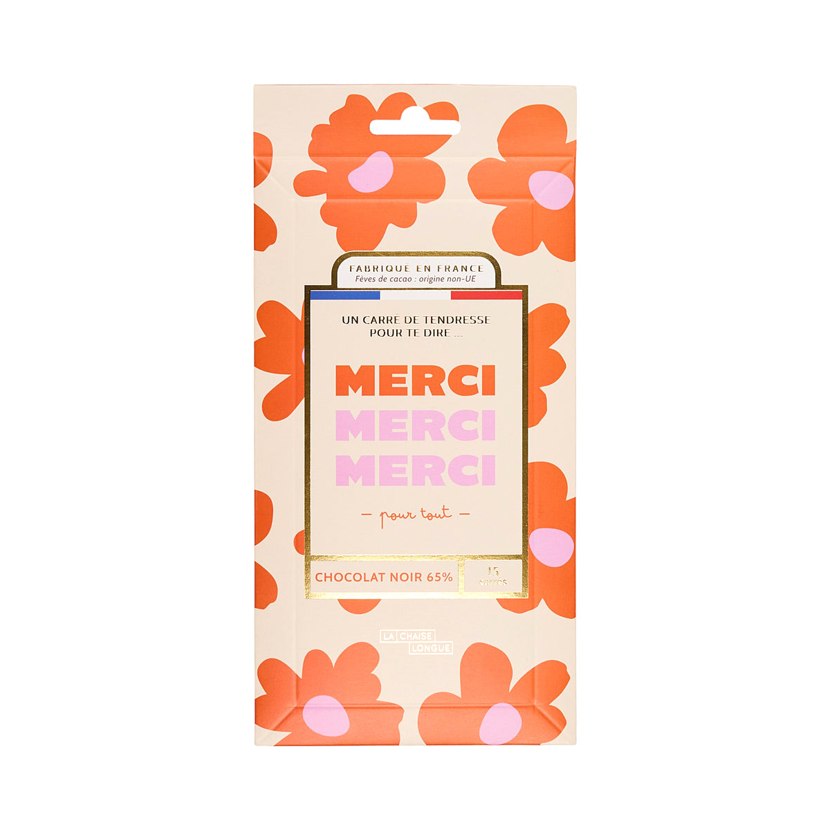 CARRES DE CHOCOLAT NOIR MERCI MERCI MERCI