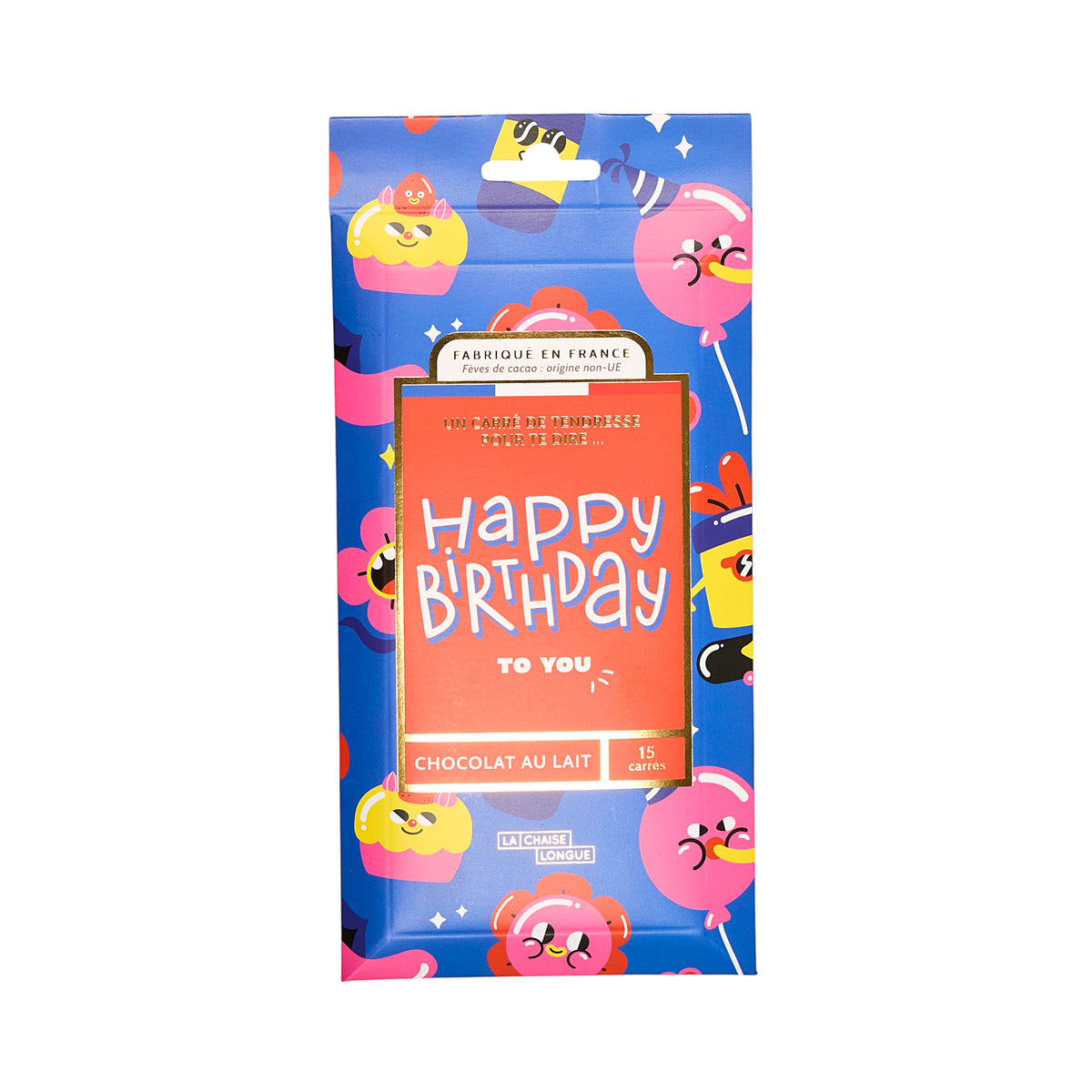 CARRES DE CHOCOLAT LAIT HAPPY BIRTHDAY TO YOU