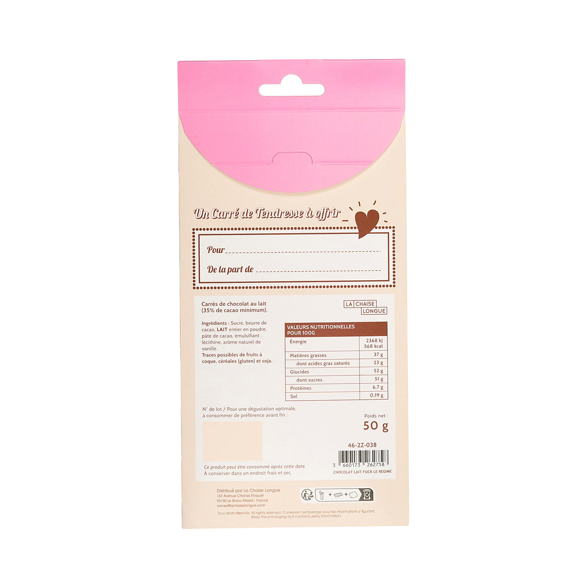 CARRES DE CHOCOLAT LAIT FUCK LE REGIME