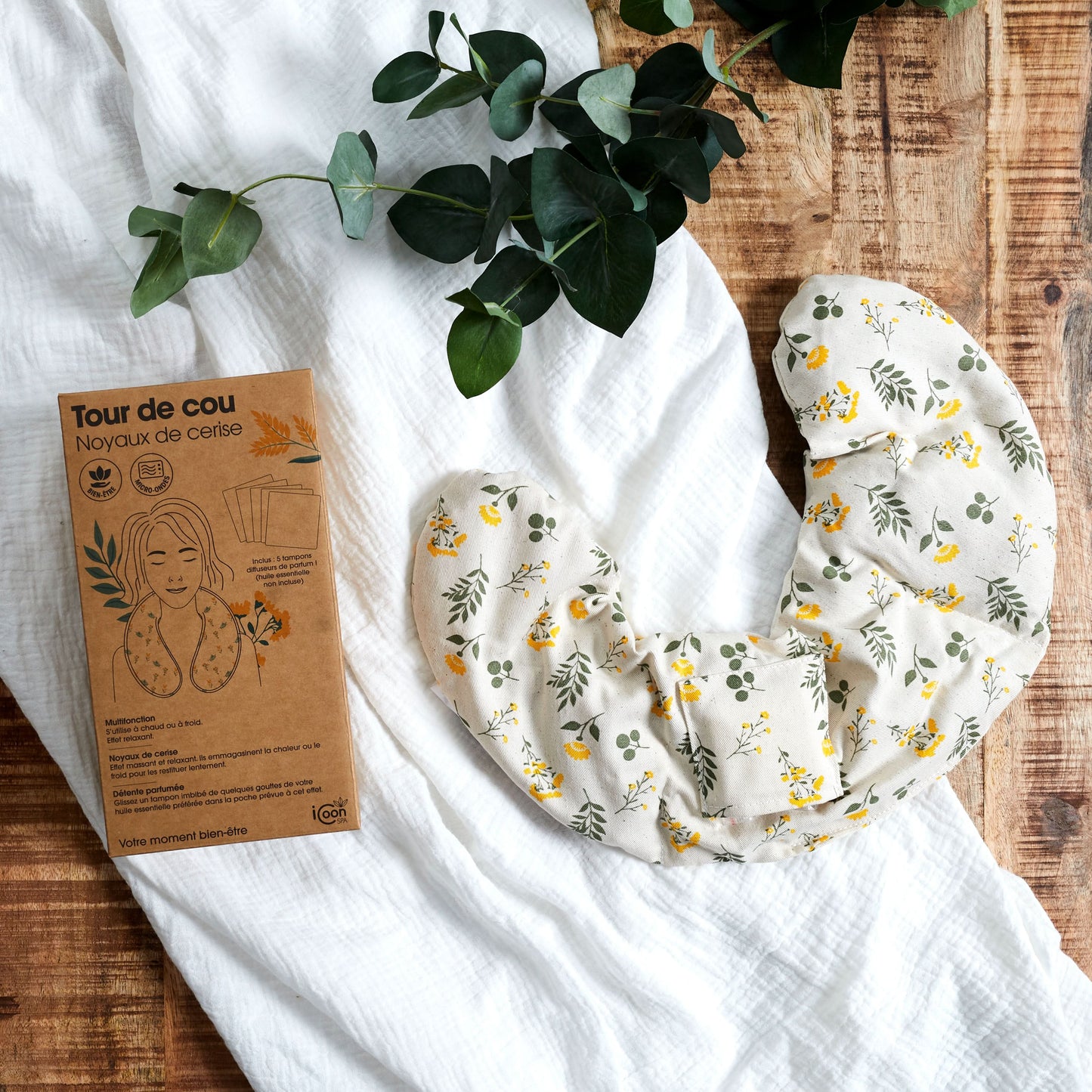 BOUILLOTTE TOUR DE COU NOYAUX DE CERISE