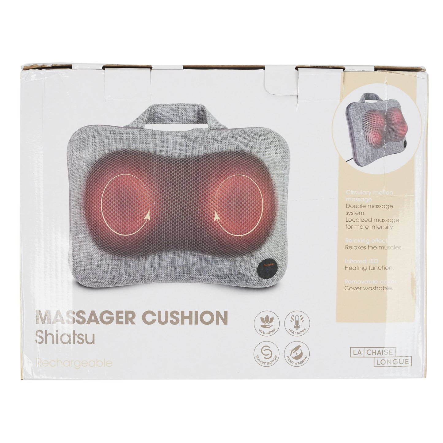 COUSSIN MASSEUR SHIATSU RECHARGEABLE