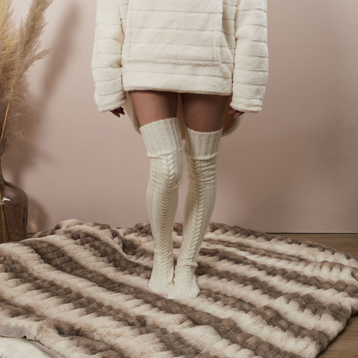 CHAUSSETTES HAUTES TORSADES