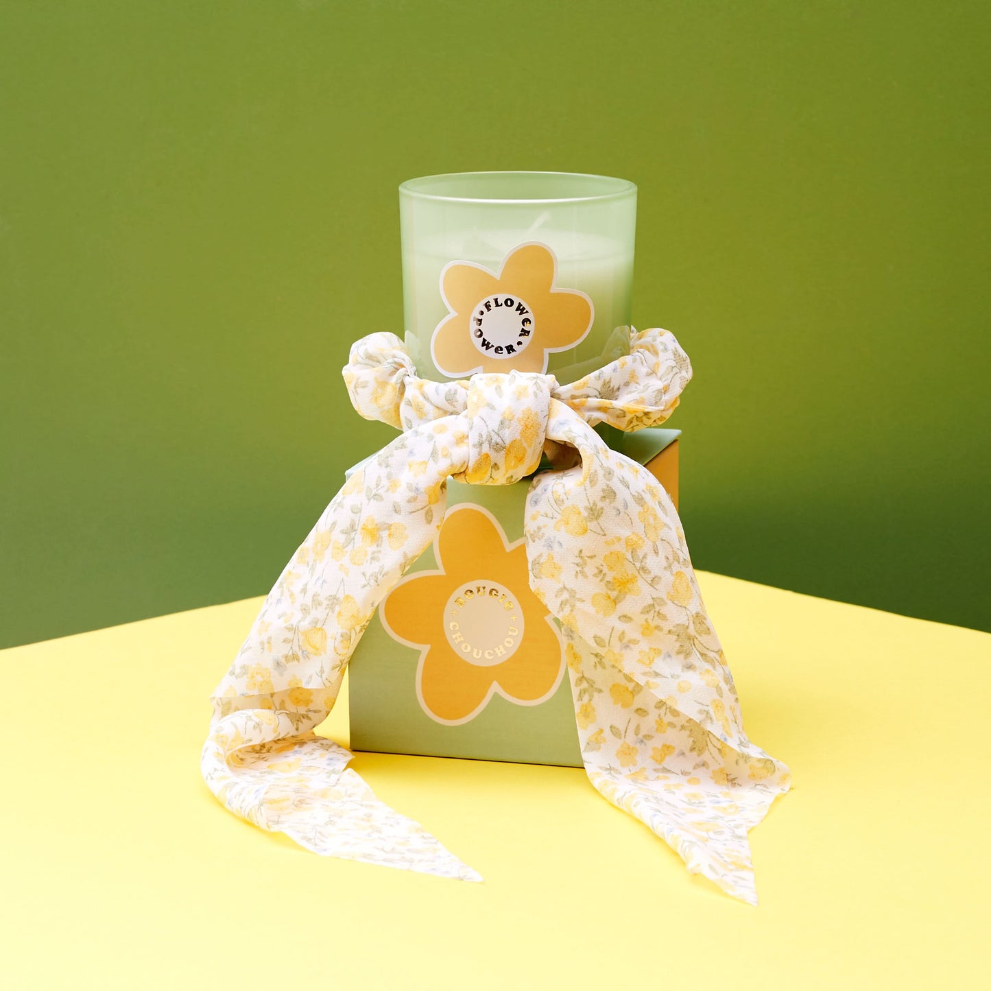 BOUGIE CHOUCHOU FLOWER POWER JAUNE
