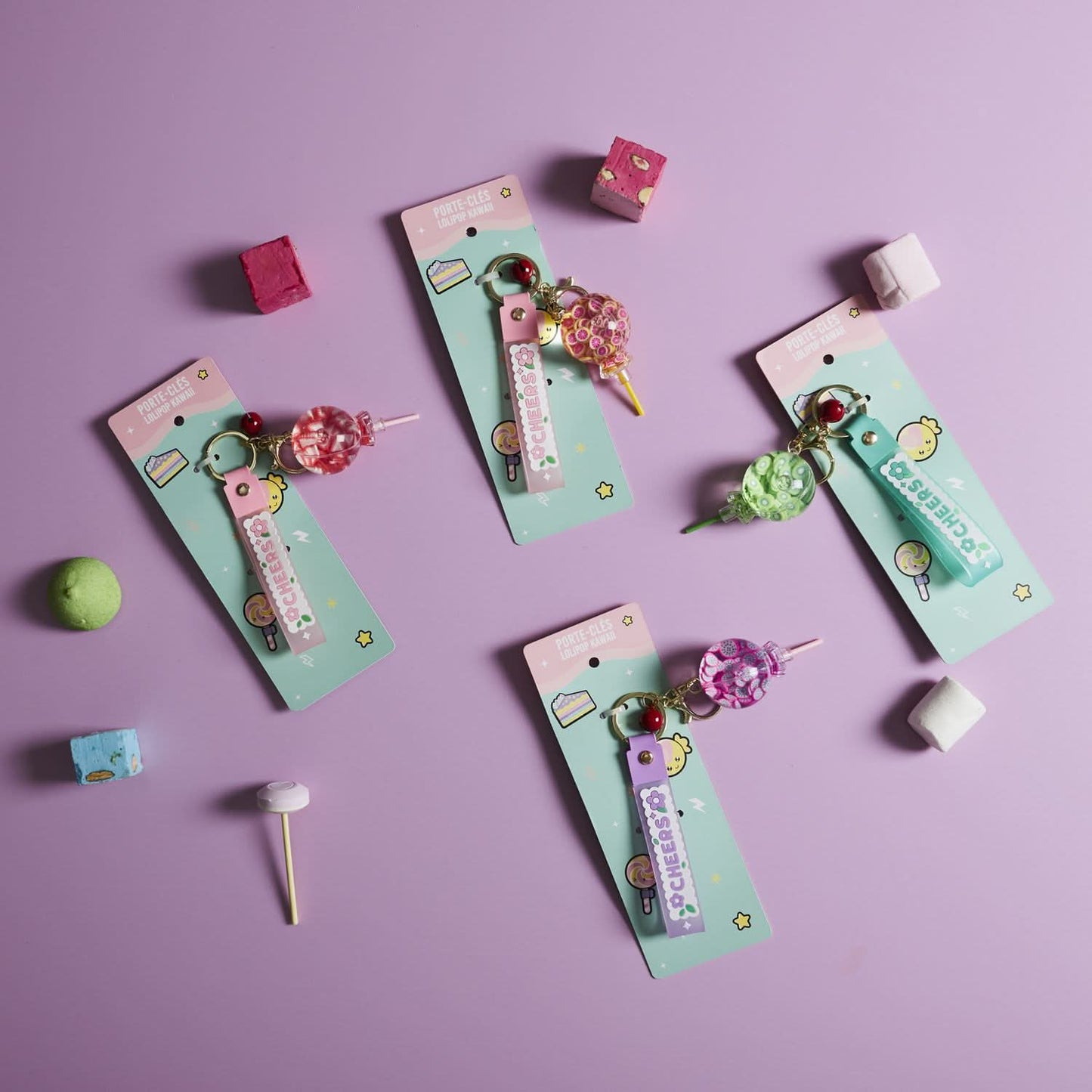PORTE-CLES LOLIPOP KAWAII (coloris aléatoire)
