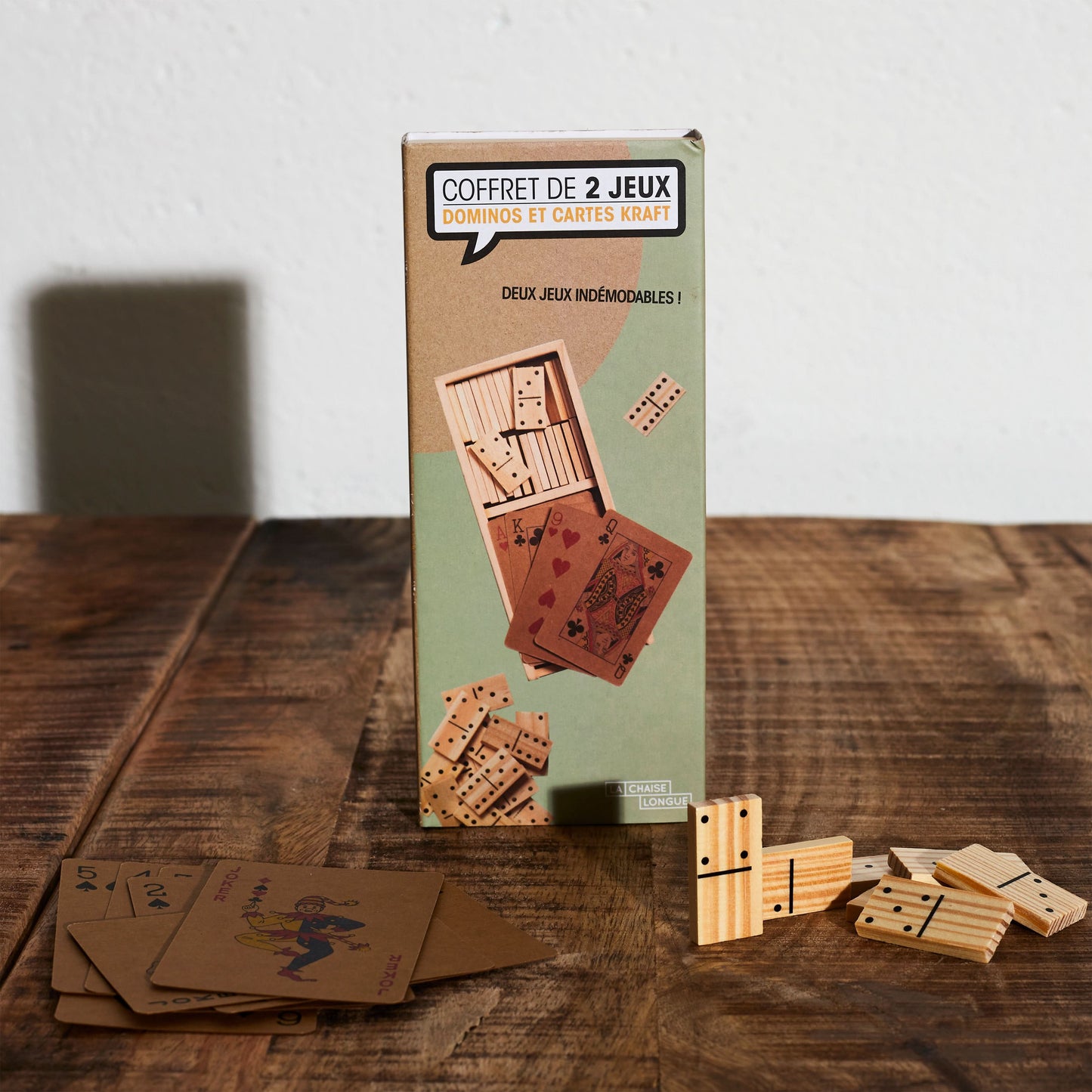 COFFRET JEU DE DOMINOS ET CARTES KRAFT