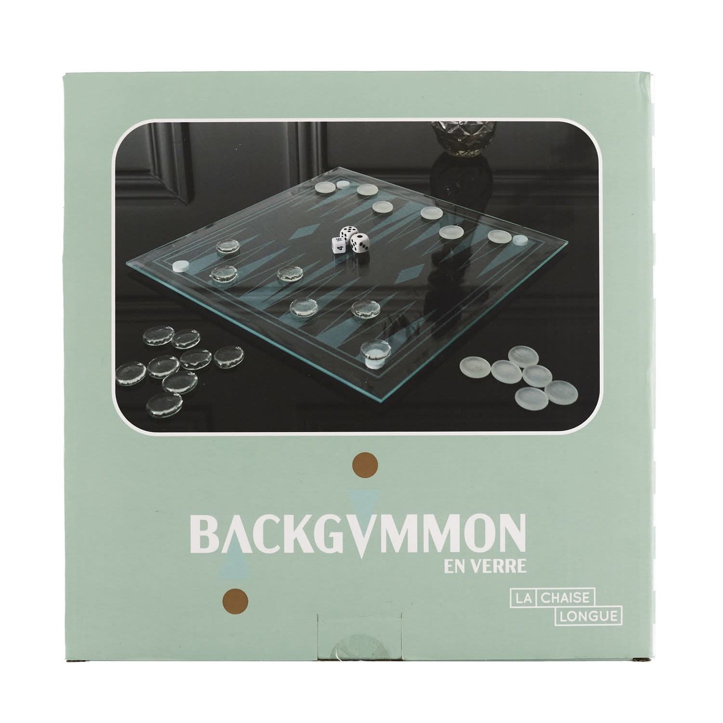 JEU DE BACKGAMMON EN VERRE