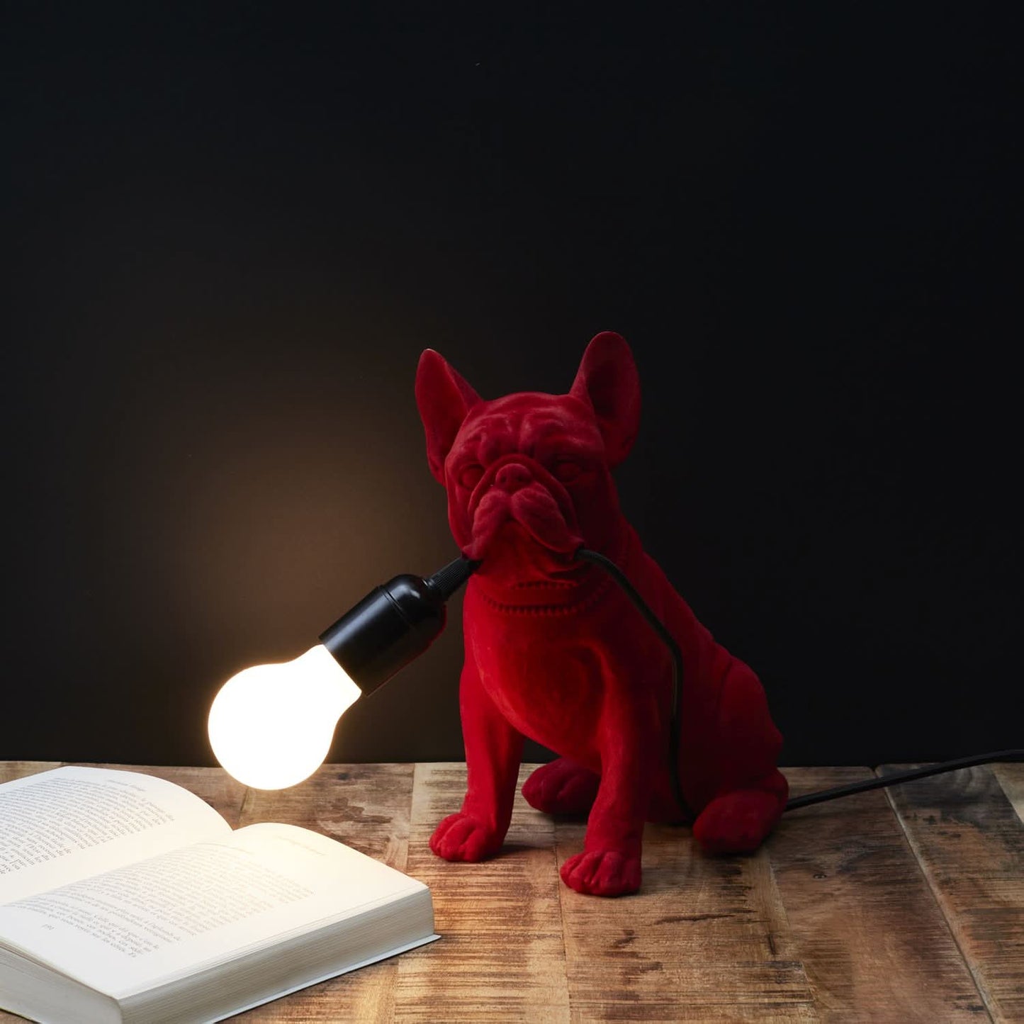 LAMPE BOULEDOGUE RED VELVET