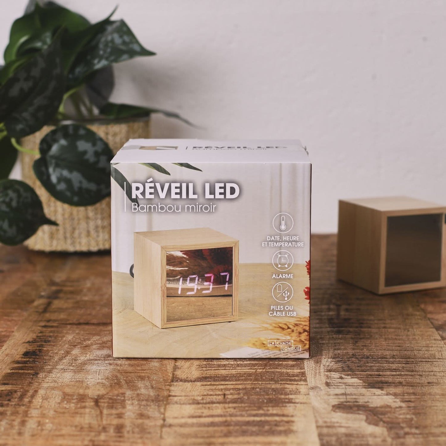 REVEIL LED BAMBOU MIROIR