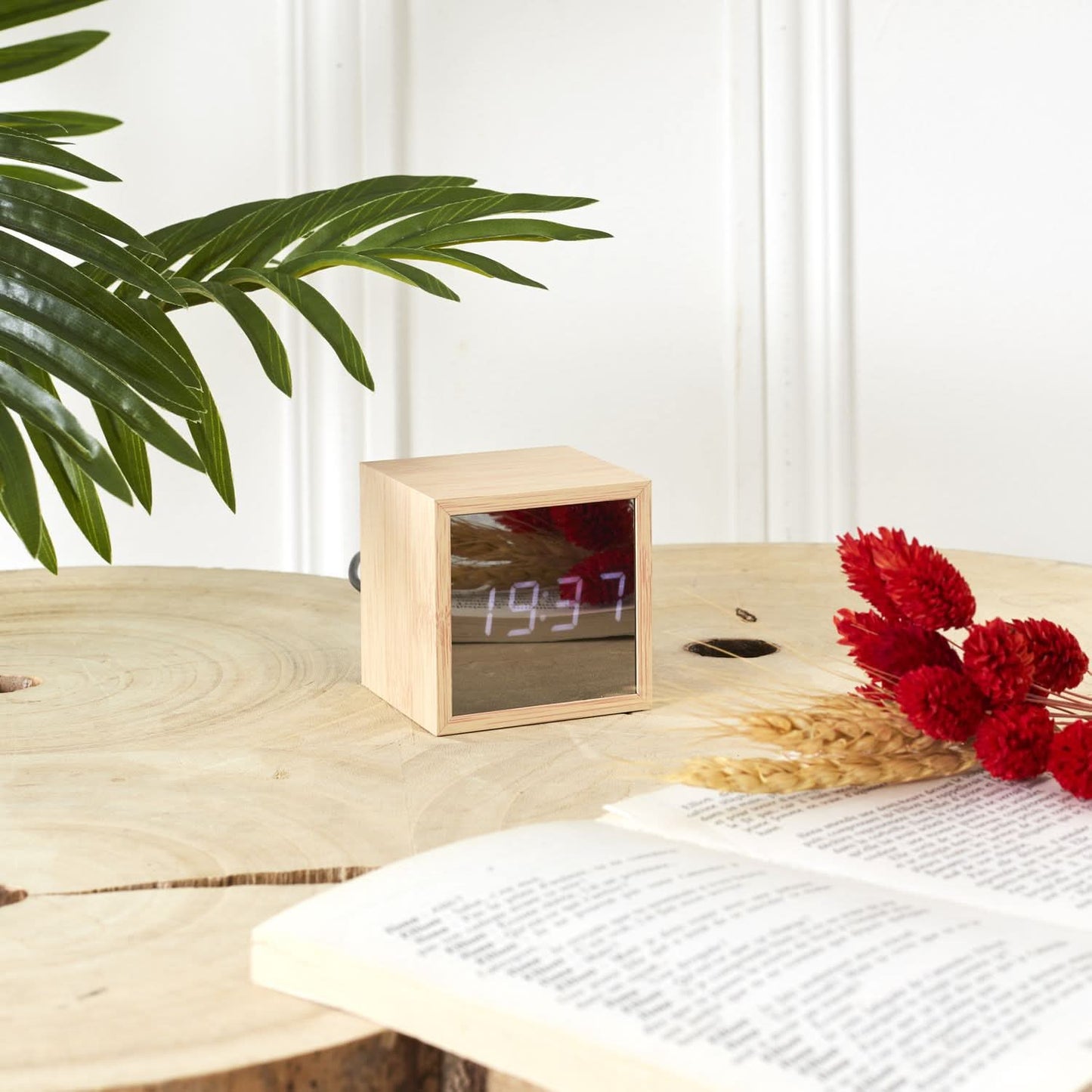 REVEIL LED BAMBOU MIROIR