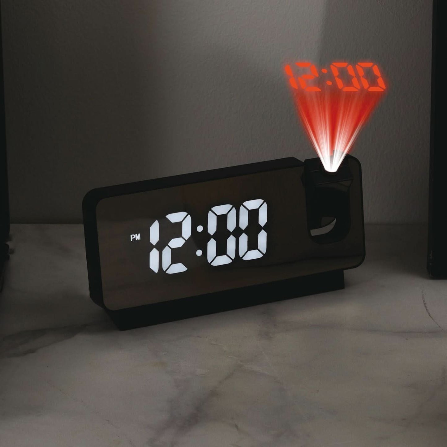 REVEIL PROJECTEUR MIROIR NOIR