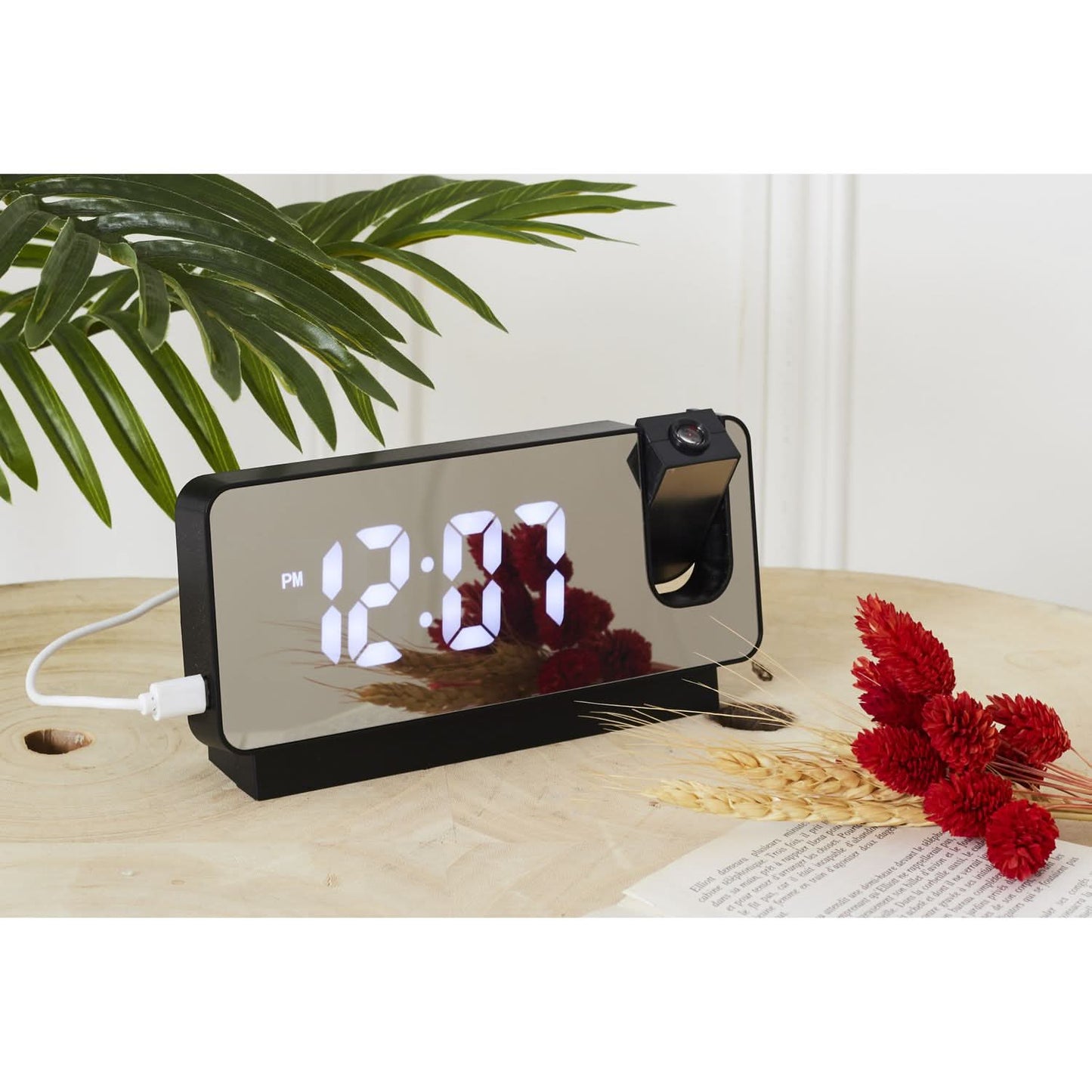 REVEIL PROJECTEUR MIROIR NOIR