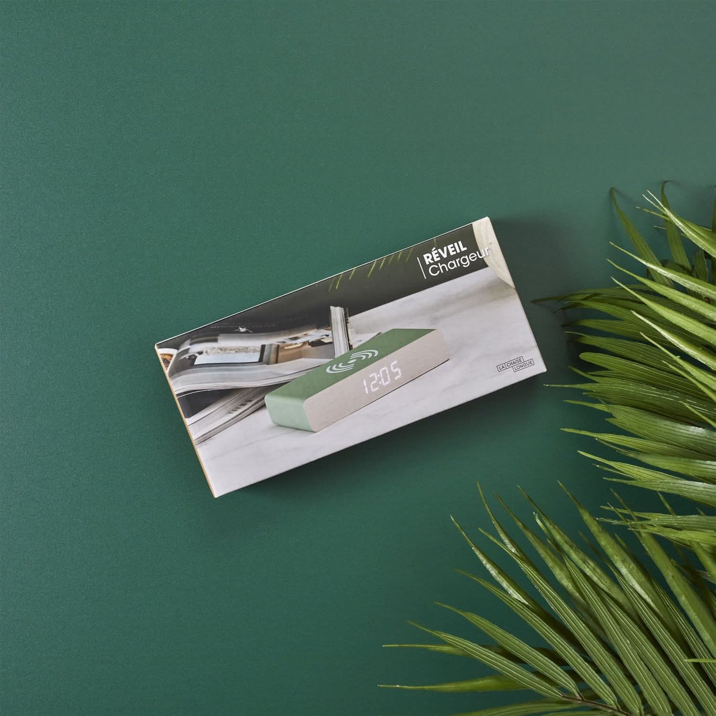 RÉVEIL CHARGEUR BOIS VERT SAUGE