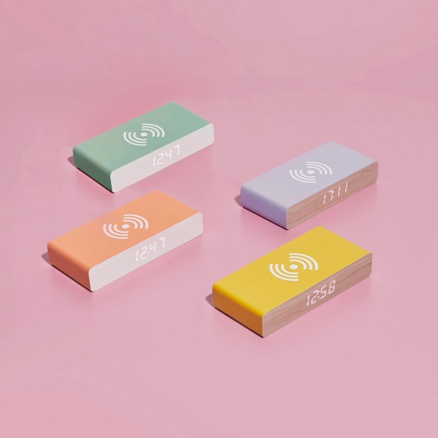 RÉVEIL CHARGEUR BOIS VERT SAUGE