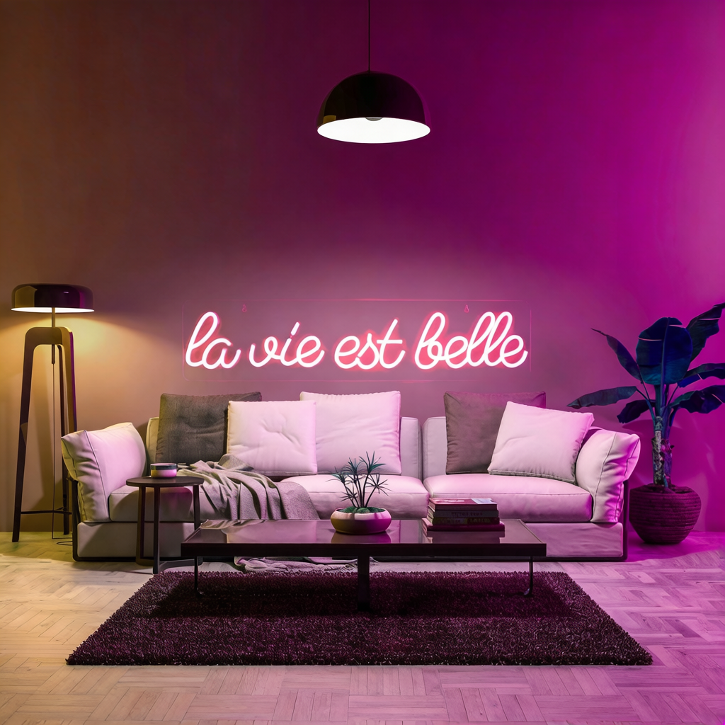 LAMPE EFFET NÉON LA VIE EST BELLE