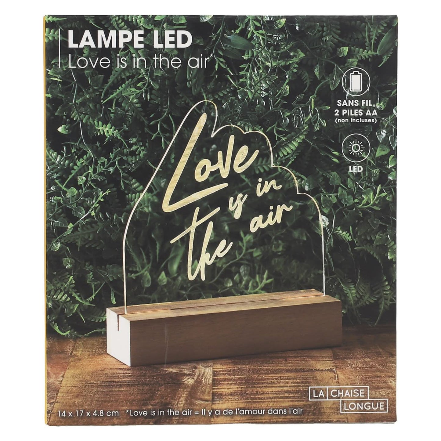 LAMPE LED LOVE IS IN THE AIR