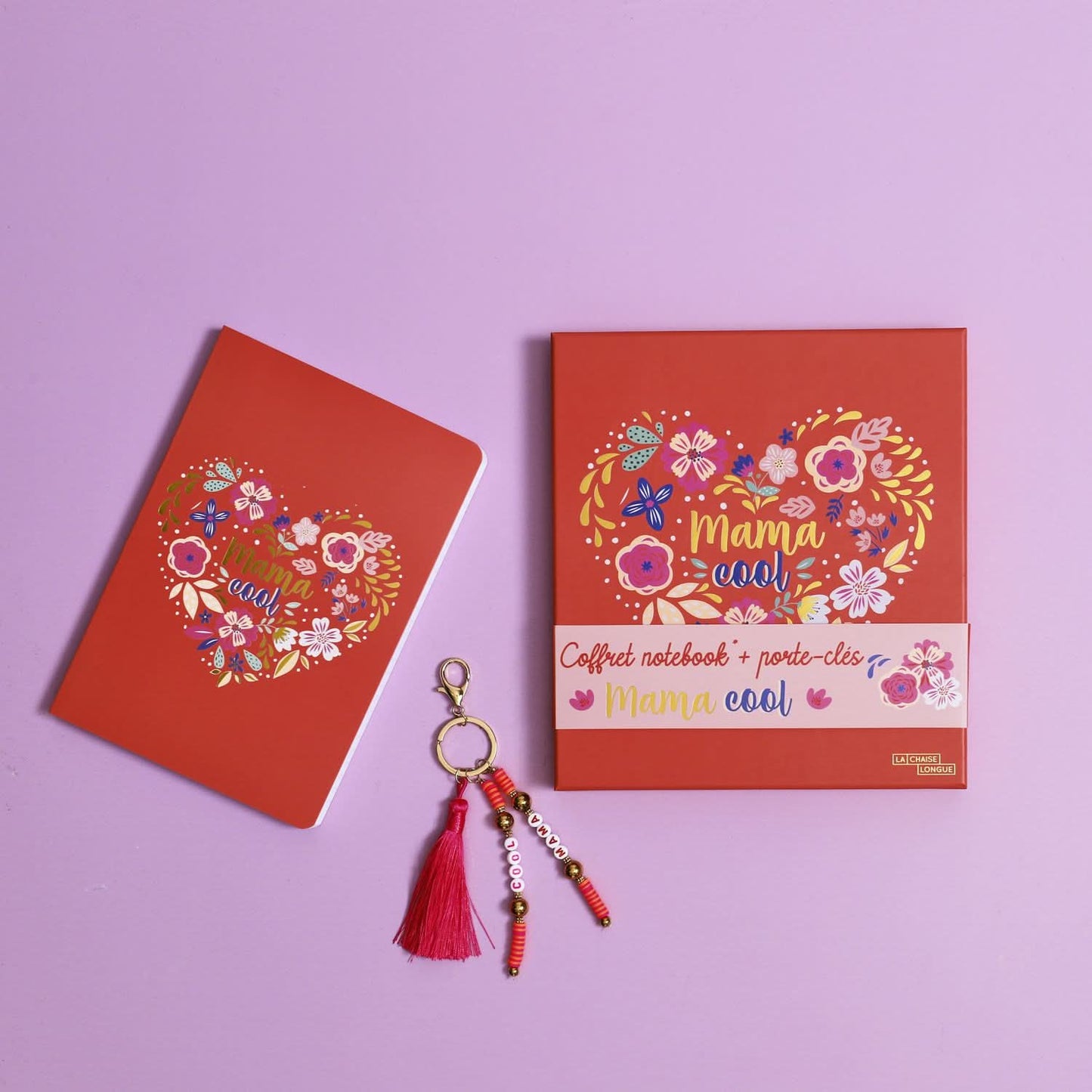 COFFRET NOTEBOOK ET PORTE-CLES MAMAN