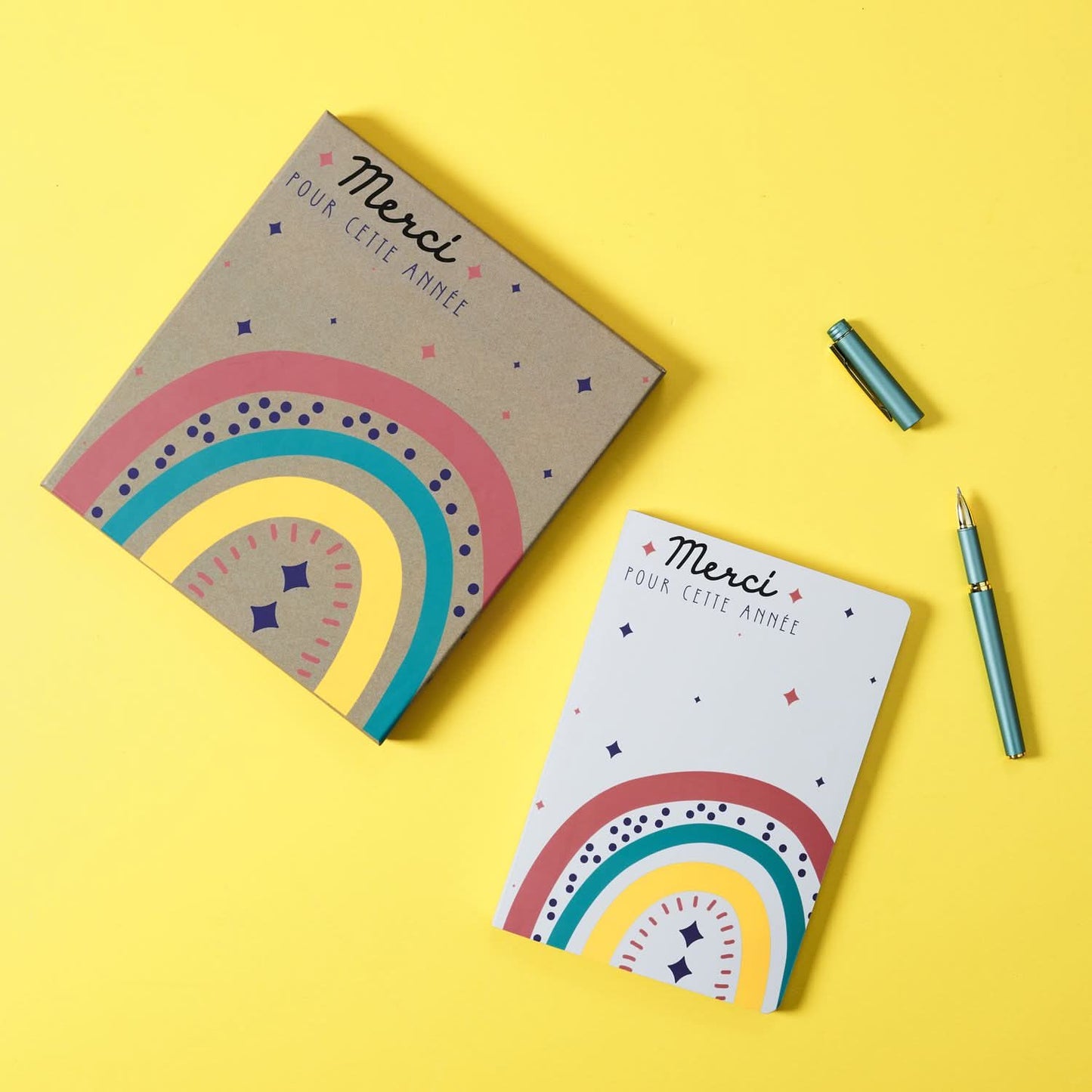 COFFRET NOTEBOOK ET STYLO MERCI POUR CETTE ANNEE