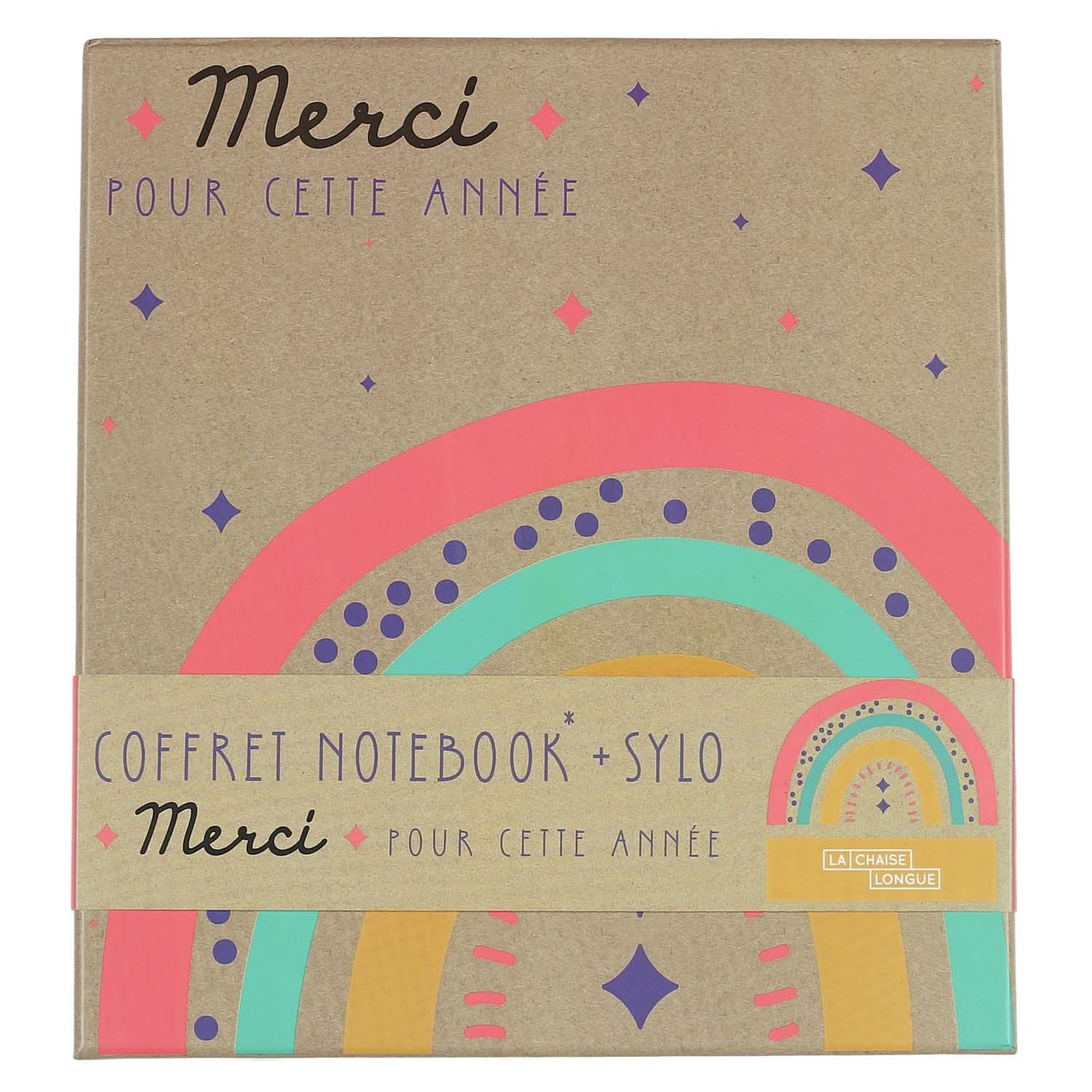 COFFRET NOTEBOOK ET STYLO MERCI POUR CETTE ANNEE