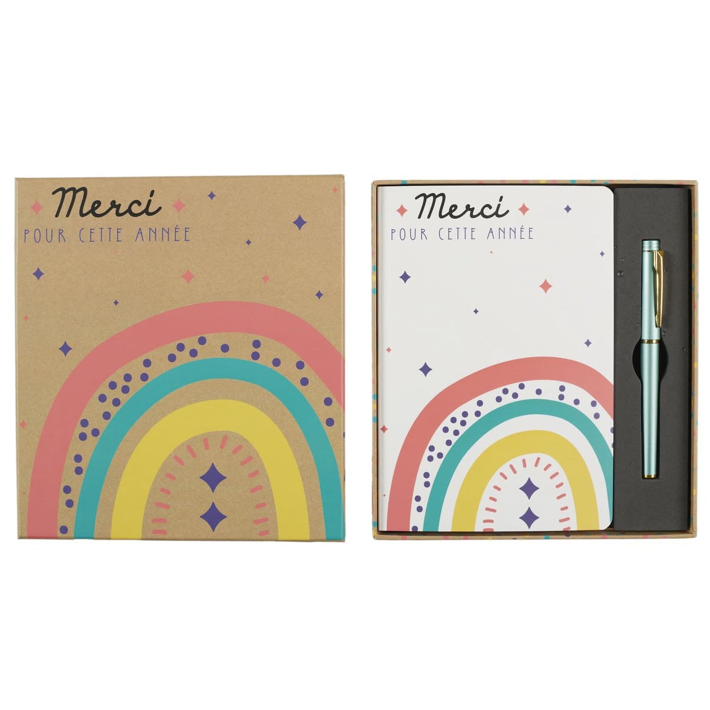 COFFRET NOTEBOOK ET STYLO MERCI POUR CETTE ANNEE