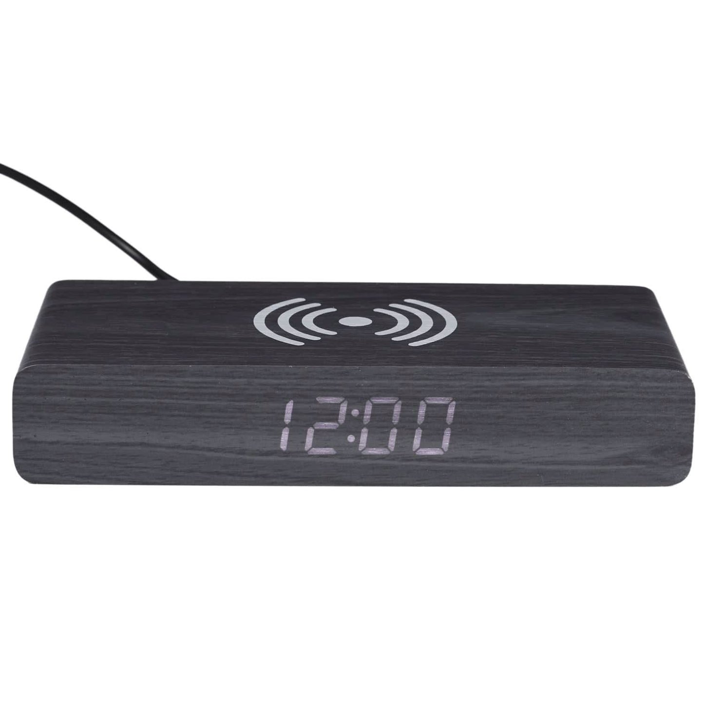 REVEIL CHARGEUR BOIS NOIR