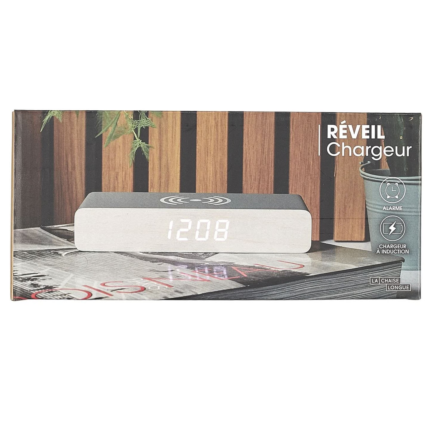 REVEIL CHARGEUR BOIS GRIS