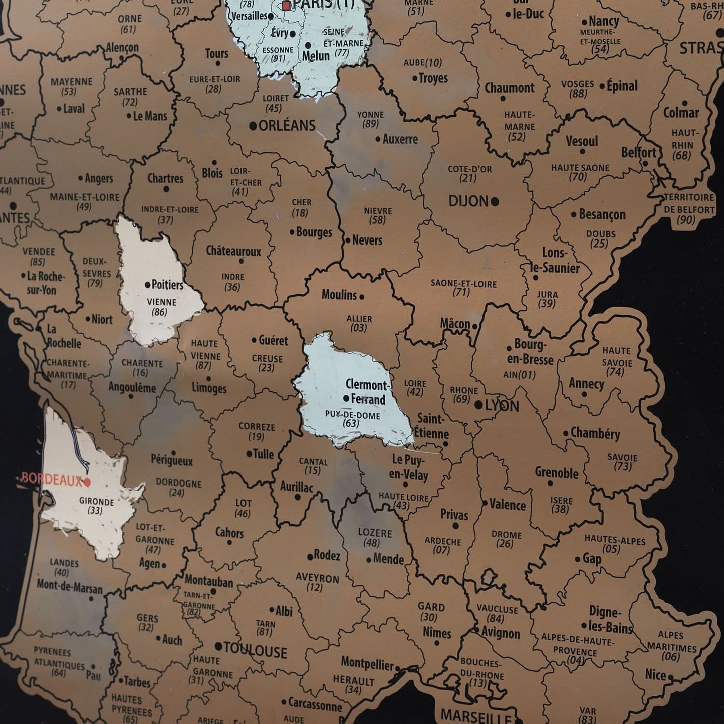 CARTE DE FRANCE À GRATTER