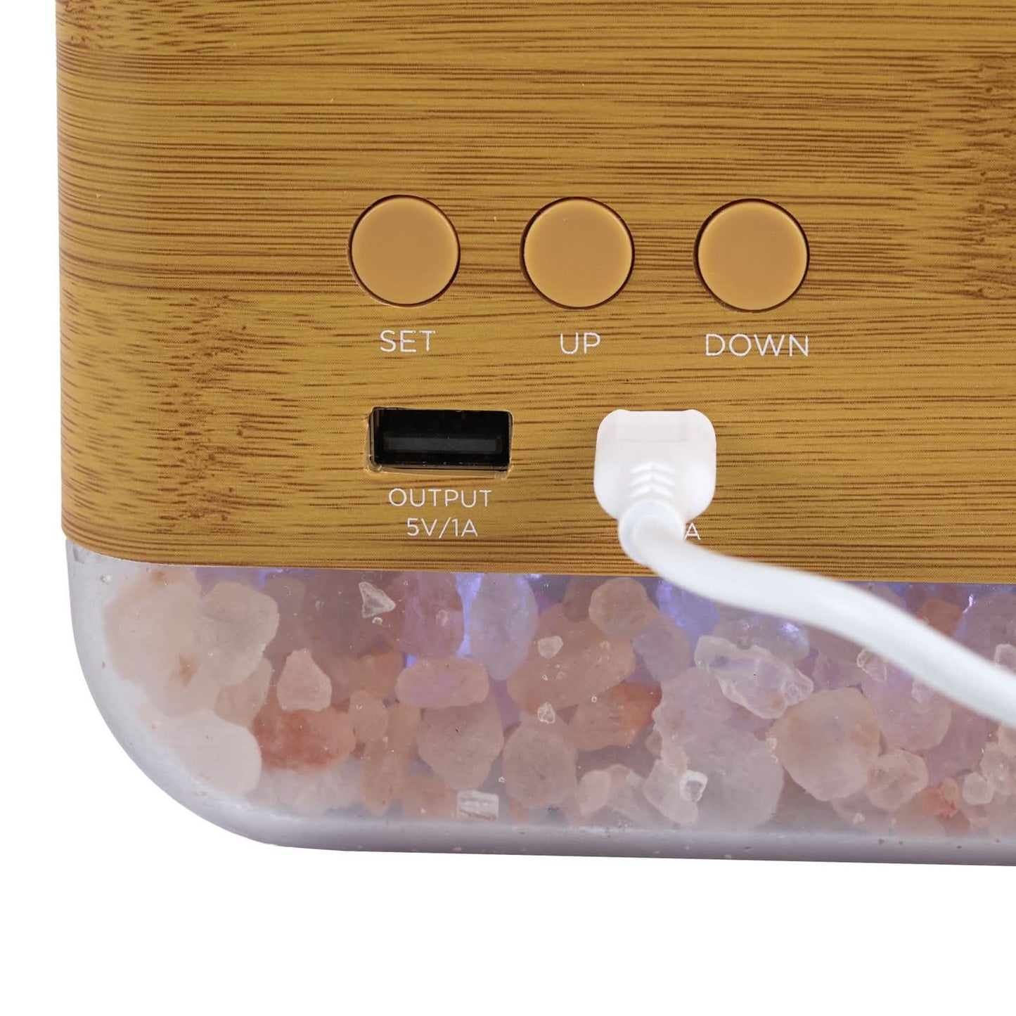 REVEIL CHARGEUR AVEC CRISTAUX DE SEL ROSE