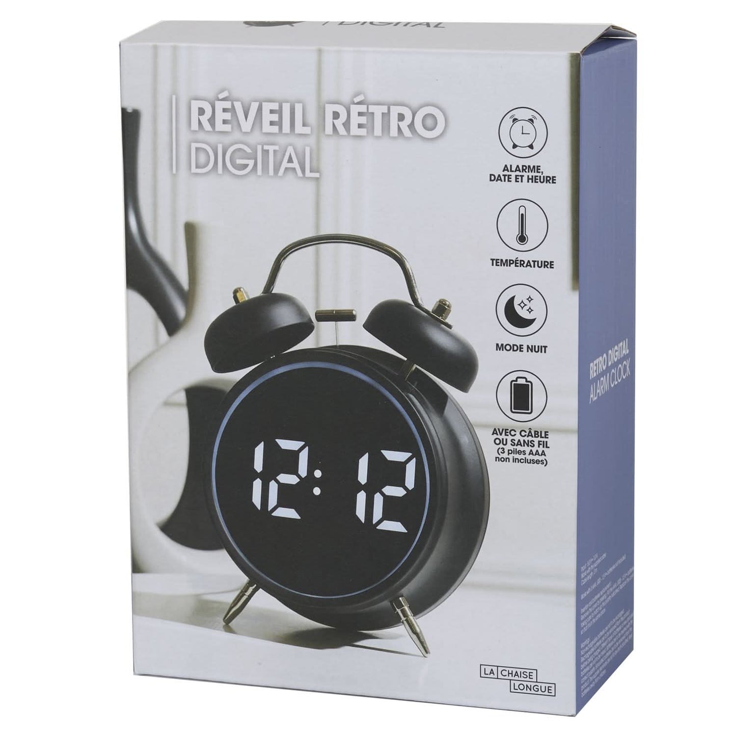 REVEIL RETRO DIGITAL NOIR