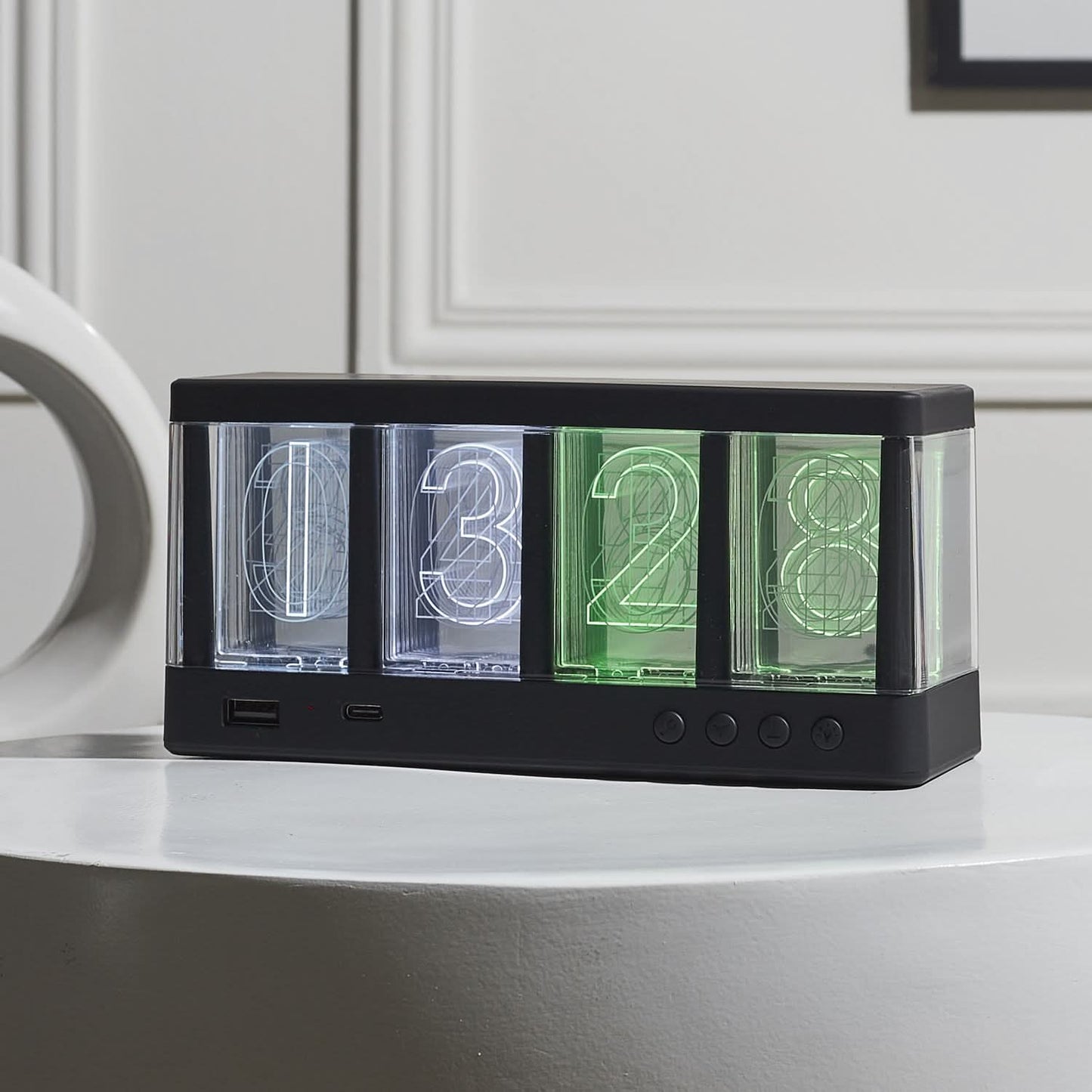 REVEIL CHARGEUR EFFET NEON