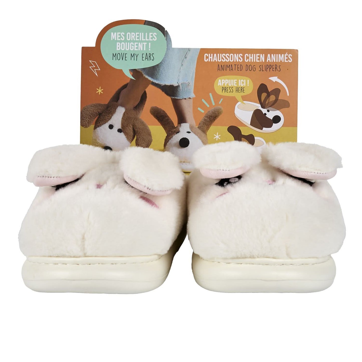 CHAUSSONS CHIEN OREILLES QUI BOUGENT