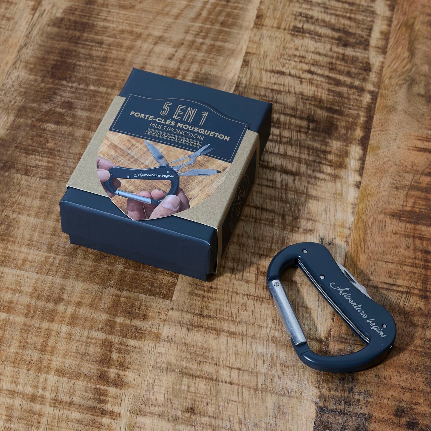 PORTE CLES MOUSQUETON MULTIFONCTION