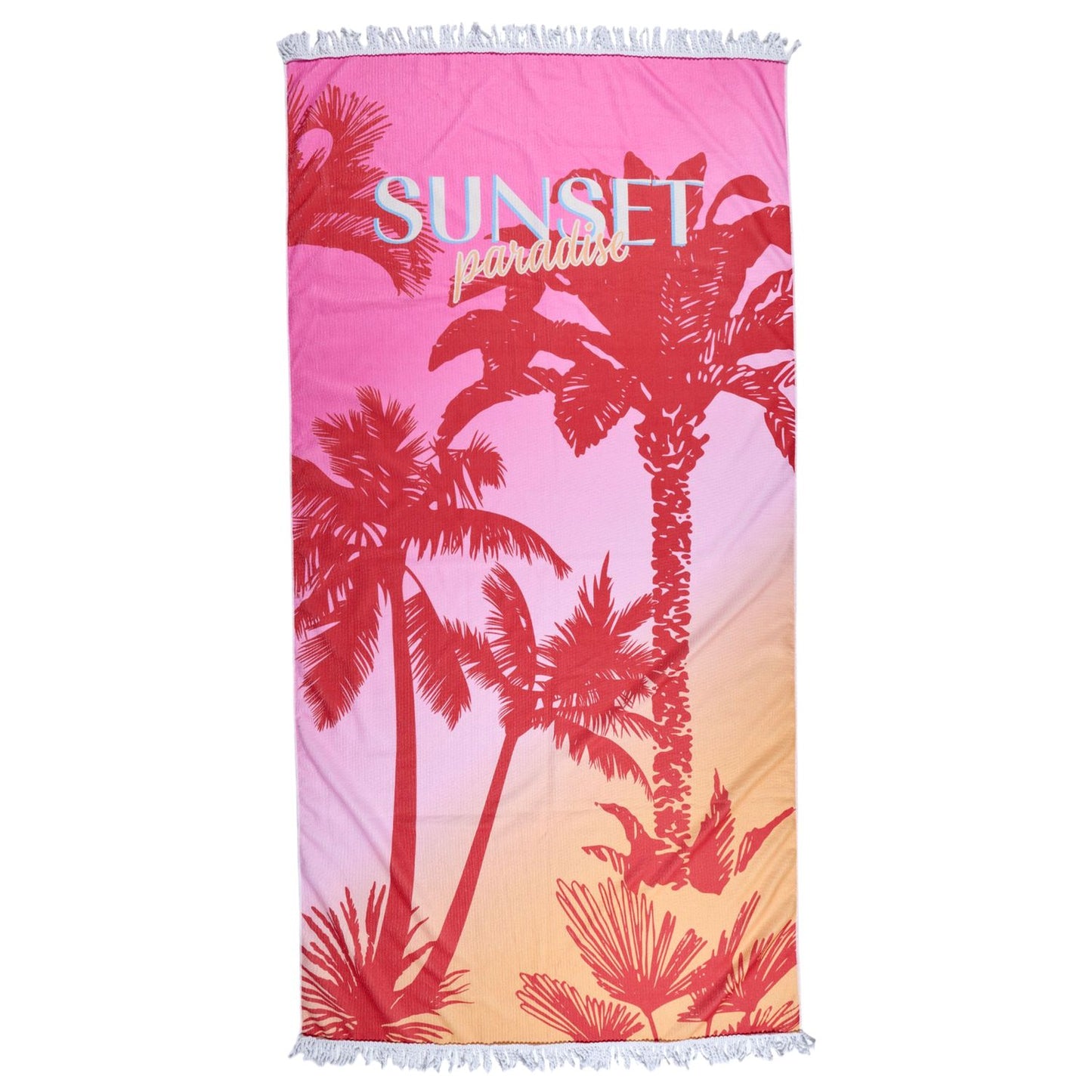 SERVIETTE DE PLAGE PALMIERS SUNSET PARADISE