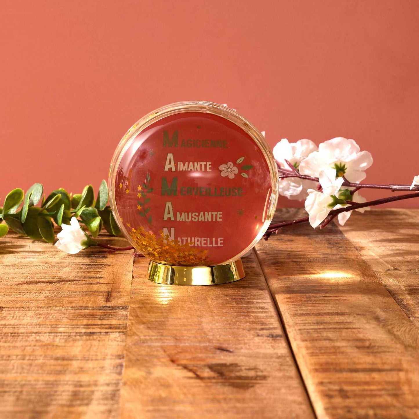 BOULE A NEIGE CADRE PHOTO MAMAN