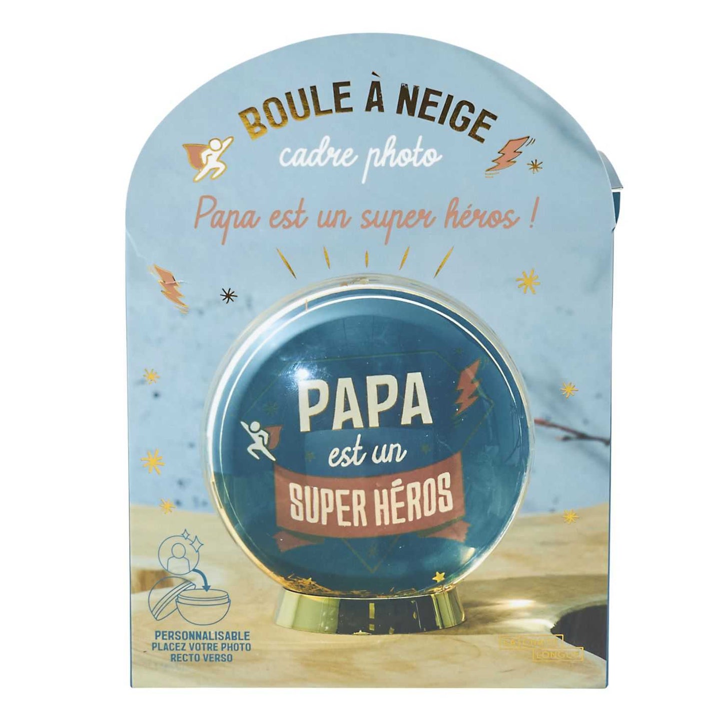 BOULE A NEIGE CADRE PHOTO PAPA