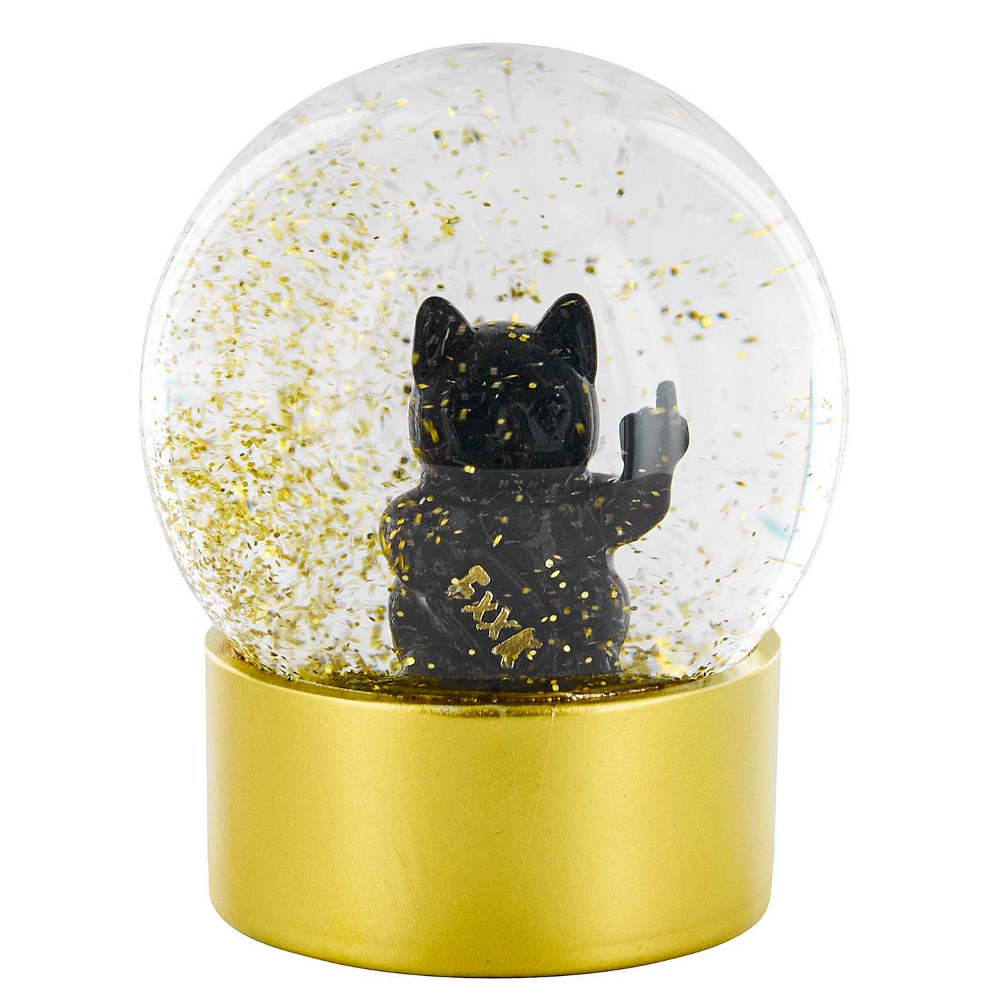 BOULE A NEIGE CHAT F*CK YOU 10 CM NOIR