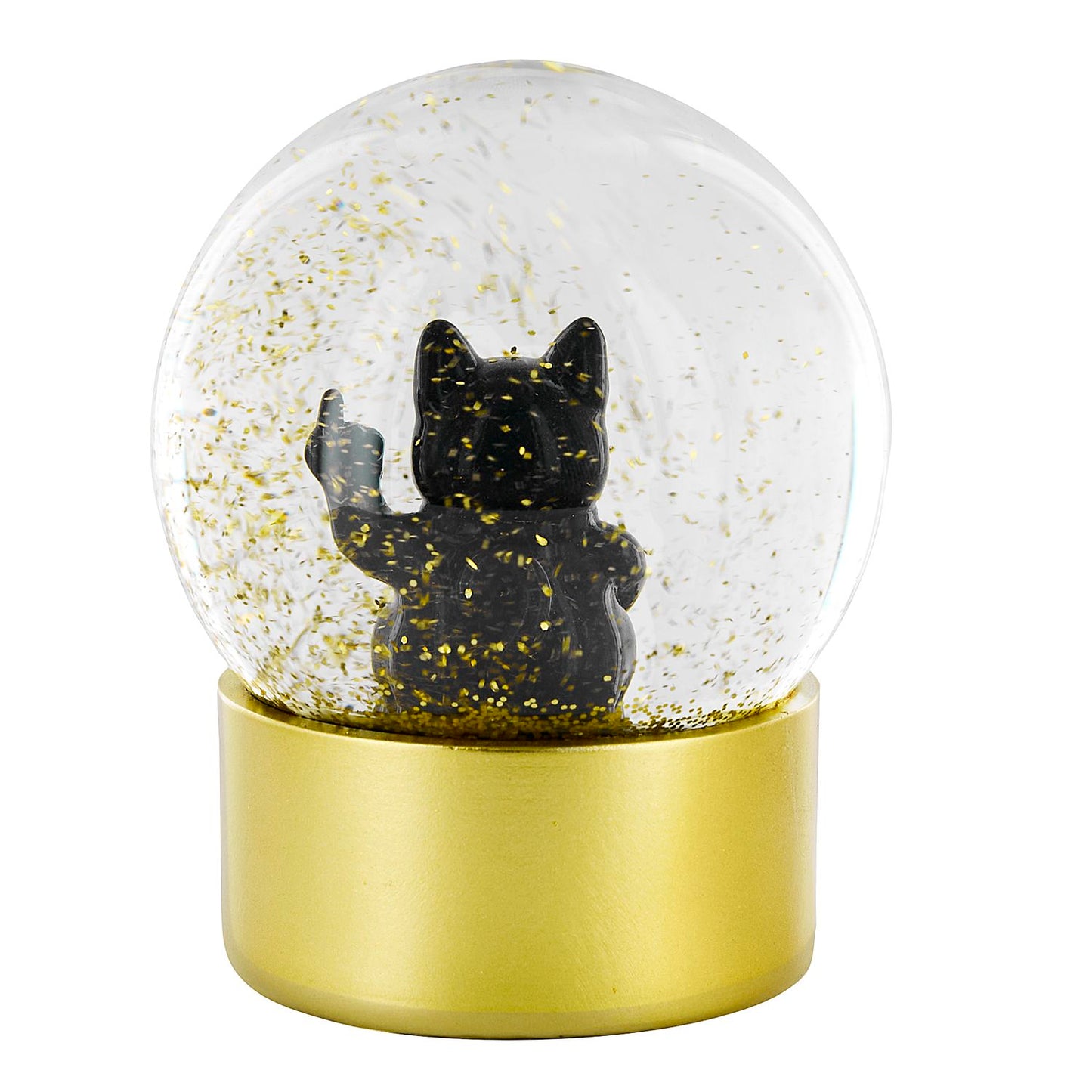 BOULE A NEIGE CHAT F*CK YOU 10 CM NOIR