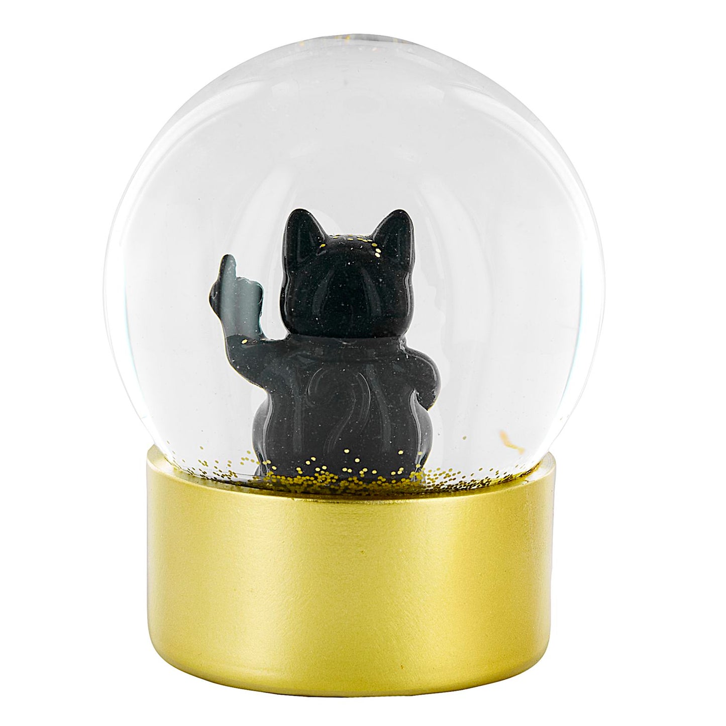 BOULE A NEIGE CHAT F*CK YOU 10 CM NOIR