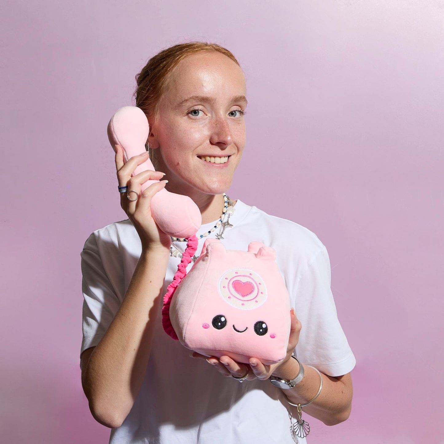 PELUCHE TELEPHONE ROSE