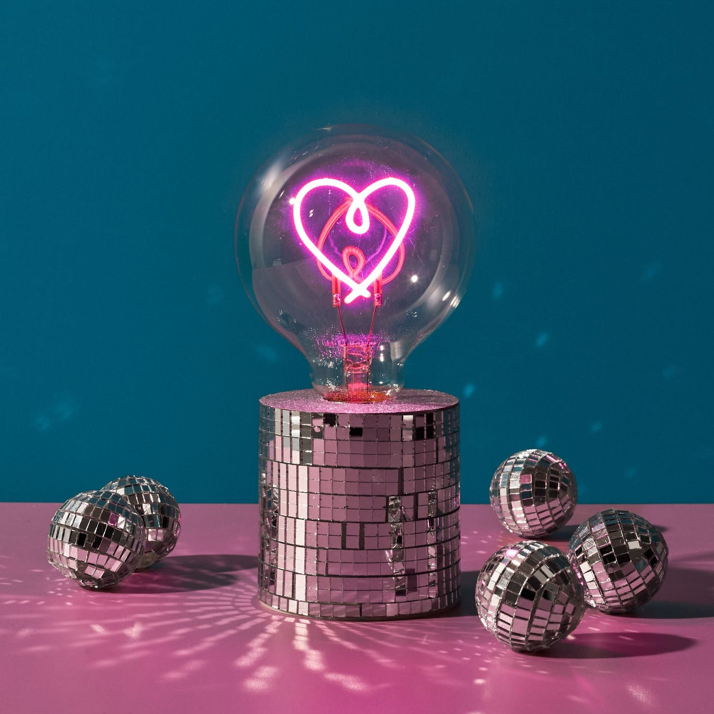 LAMPE AMPOULE DISCO COEUR