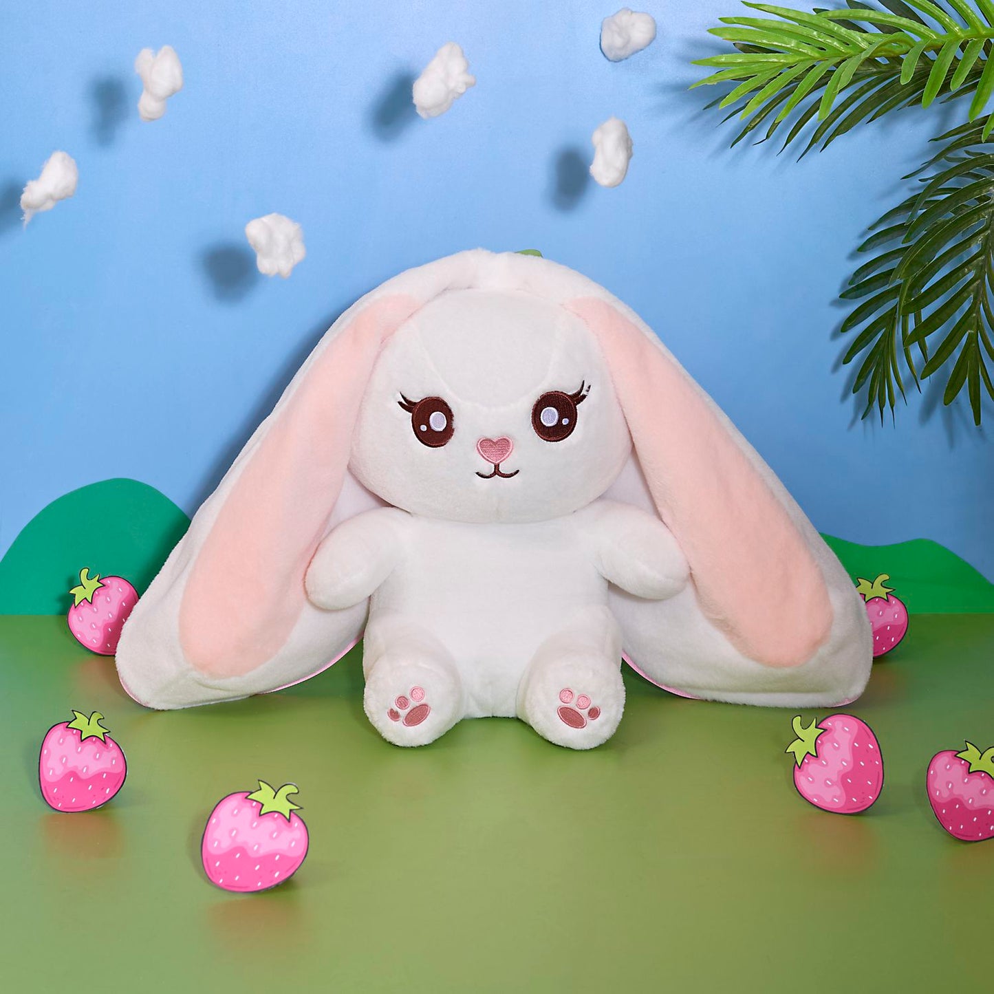 PELUCHE LAPIN SURPRISE FRAISE