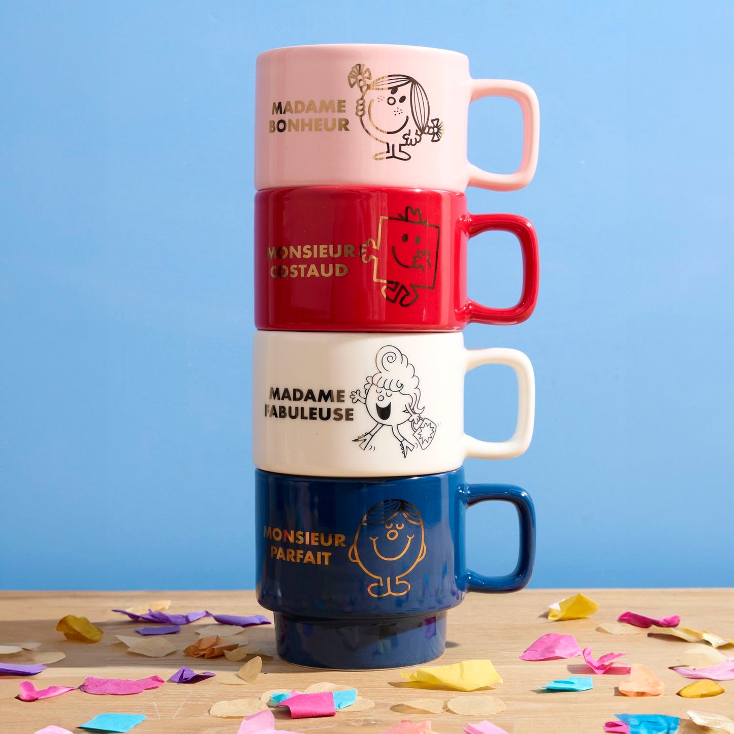 COFFRET 4 TASSES EMPILABLES MR MME