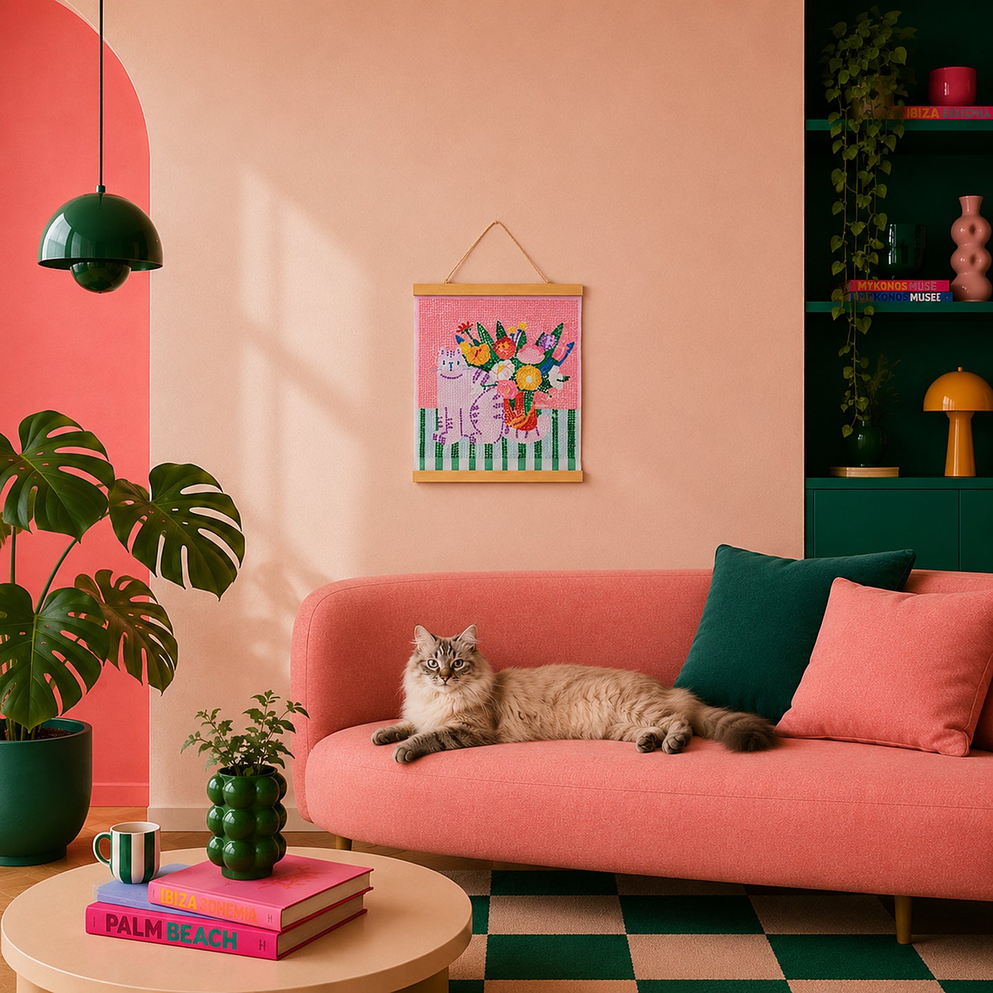 KIT DIY DIAMOND PAINTING AFFICHE SPRING KITTY