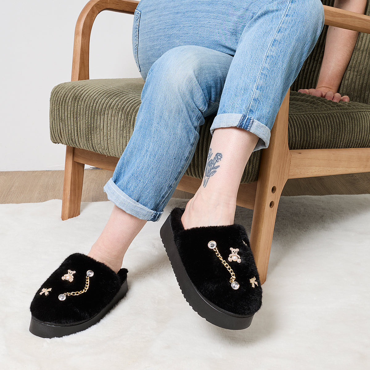 CHAUSSONS LUXURY GLAMS CHARMS NOIR T37 38