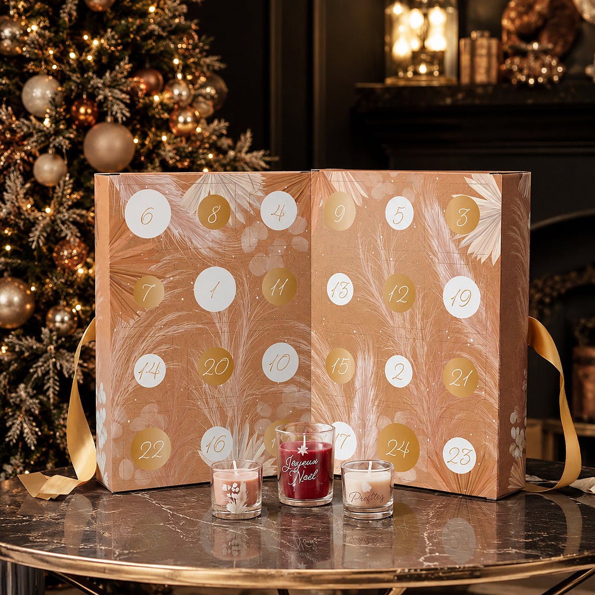 CALENDRIER DE L'AVENT BOUGIES PARFUMEES NATURE