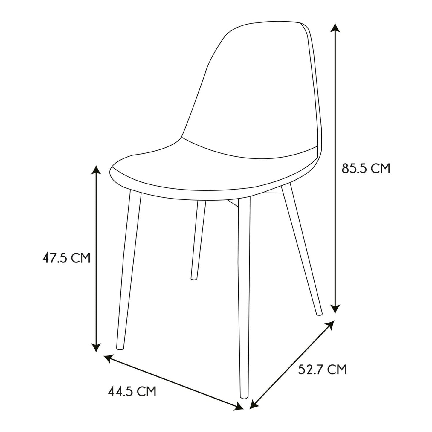 CHAISES MEMPHIS GRIS ET NOIR - Lot de 4