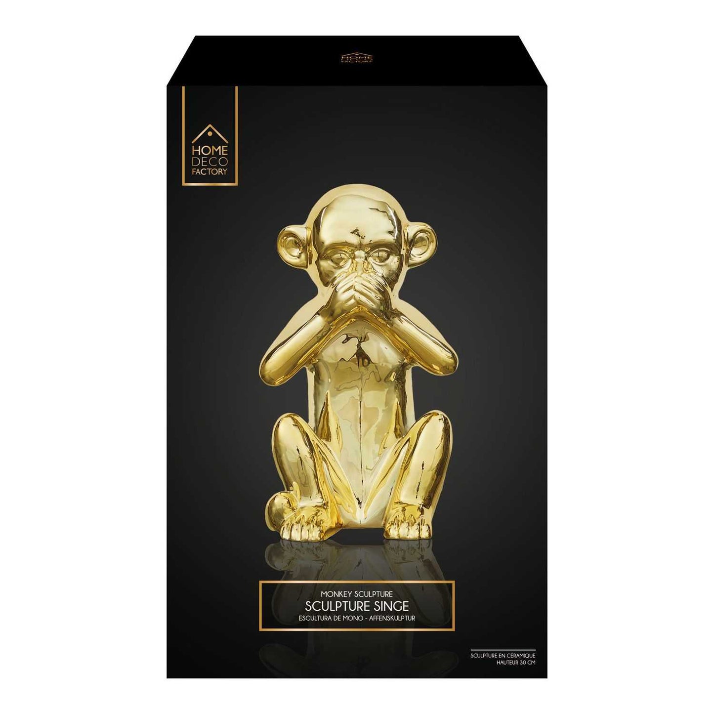 STATUE SINGE DORE H28CM