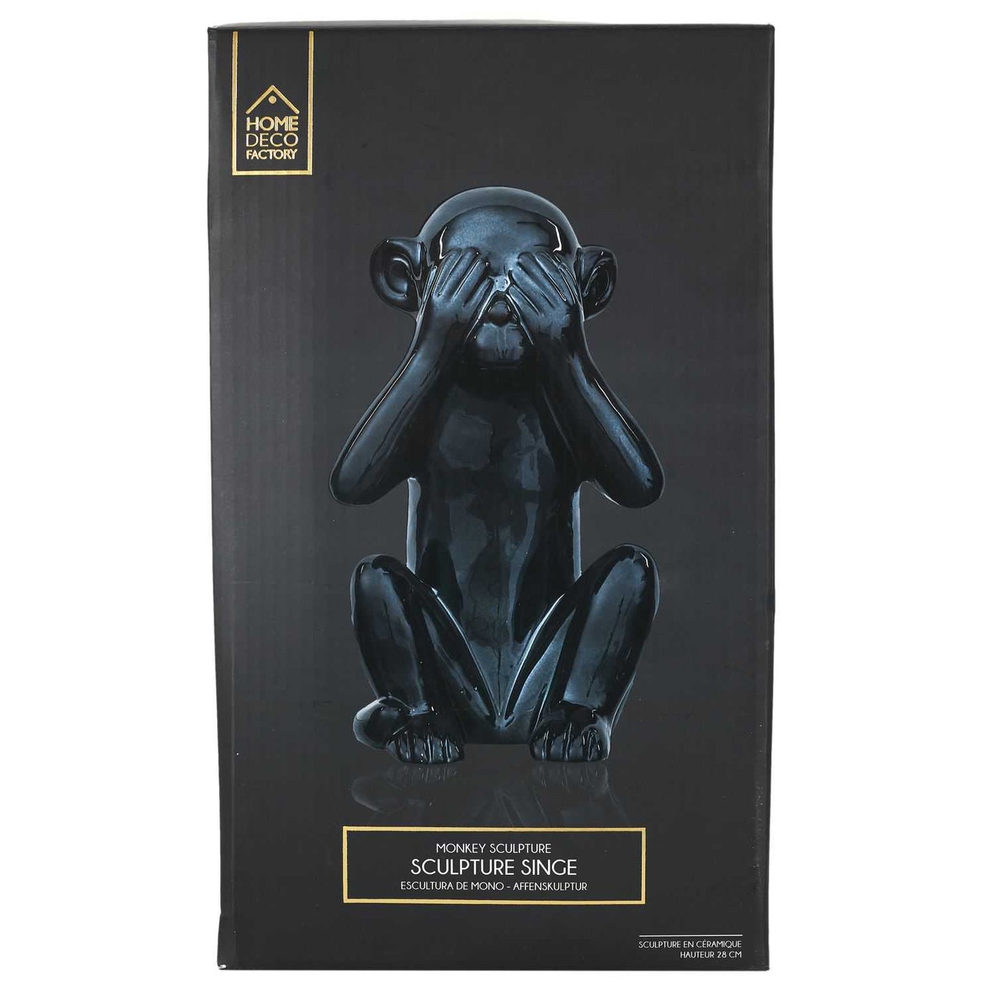 STATUE SINGE NOIR H28CM