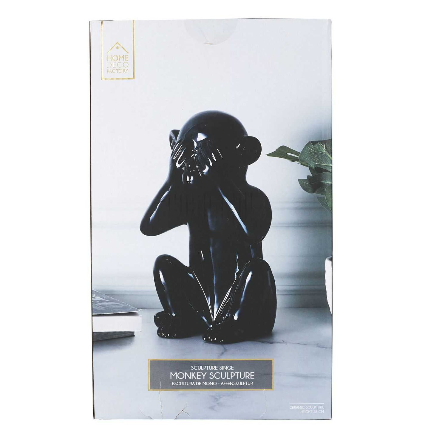 STATUE SINGE NOIR H28CM